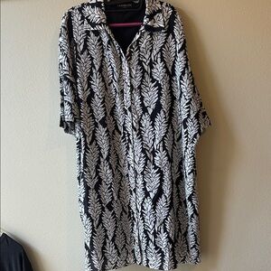 Lex Breezy Black and White Ginger Pattern Dress